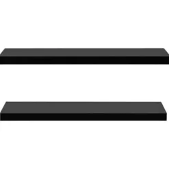 vidaXL - Wandschap - Zwart - MDF - 120 x 20 x 3.8 cm - 2 stuks