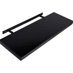 vidaXL - Wandschap - Zwart - MDF - 120 x 20 x 3.8 cm - 2 stuks