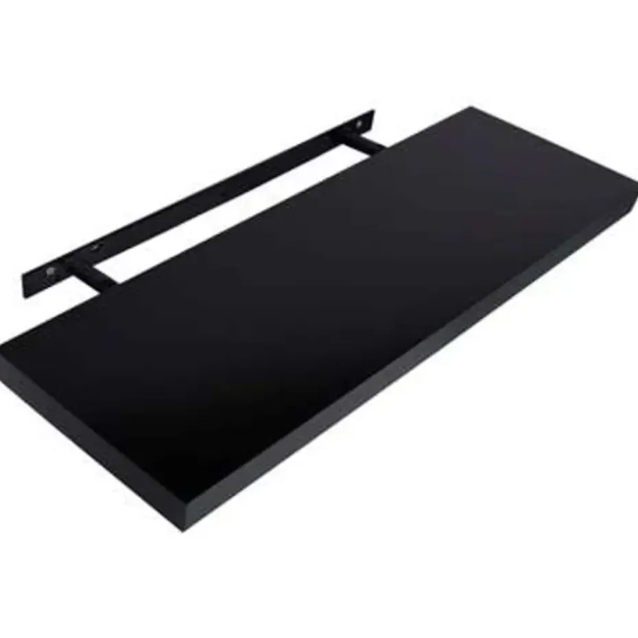 vidaXL - Wandschap - Zwart - MDF - 120 x 20 x 3.8 cm - 2 stuks