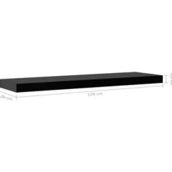vidaXL - Wandschap - Zwart - MDF - 120 x 20 x 3.8 cm - 2 stuks