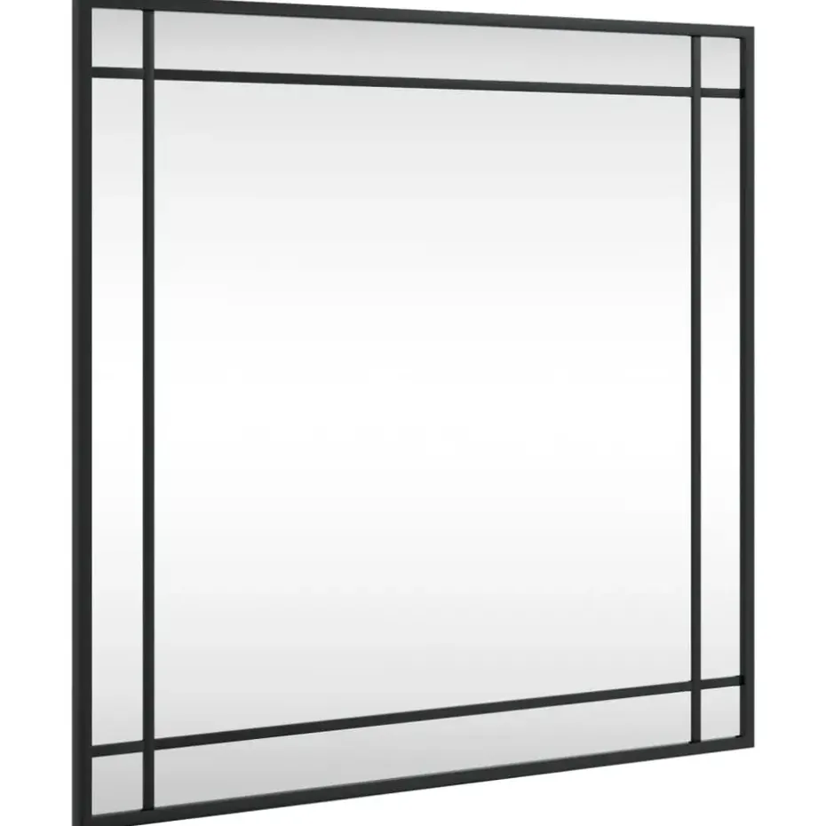 vidaXL - Wandspiegel - Zwart - IJzer - 60 x 60 cm