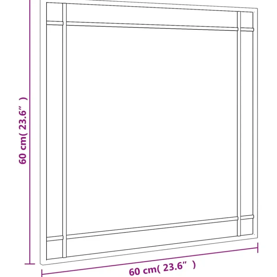 vidaXL - Wandspiegel - Zwart - IJzer - 60 x 60 cm