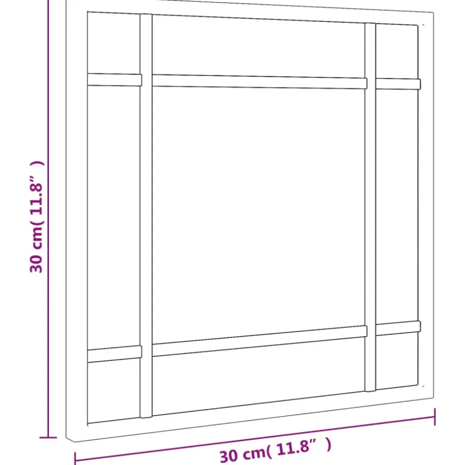vidaXL - Wandspiegel - Zwart - IJzer - 30 x 30 cm