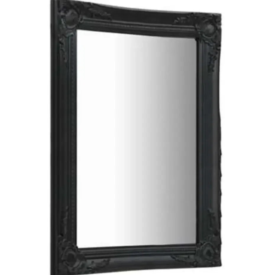 vidaXL - Wandspiegel - Zwart - Hout - 50 x 80 cm