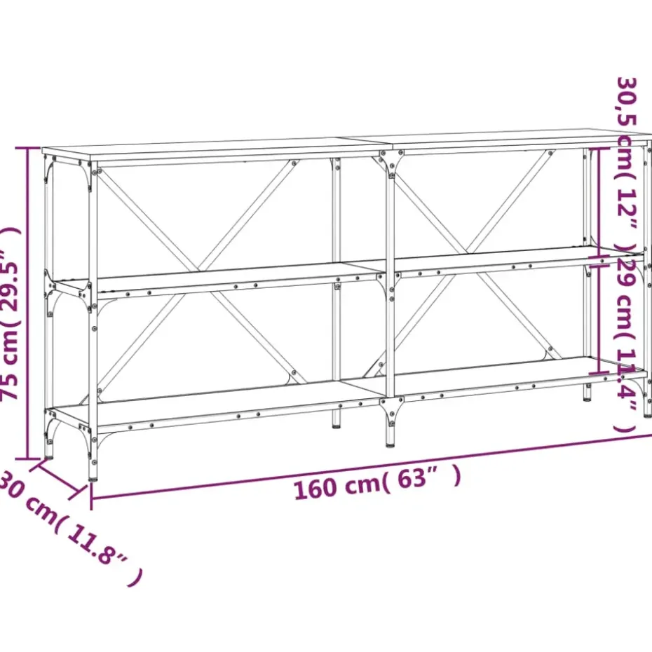 vidaXL - Wandtafel - Bruin - Bewerkt hout