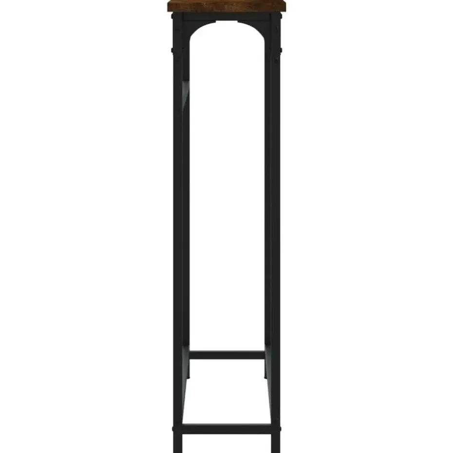 vidaXL - Wandtafel - Gerookt eiken - Bewerkt hout - 75x19.5x75 cm