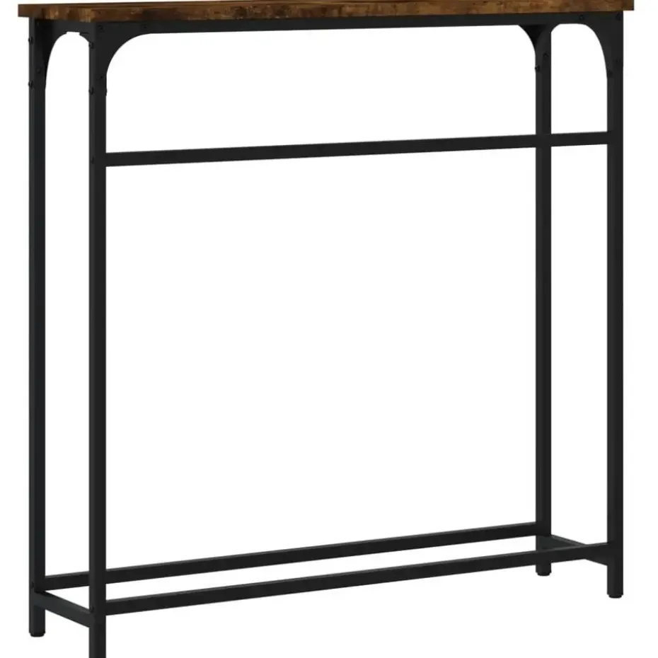 vidaXL - Wandtafel - Gerookt eiken - Bewerkt hout - 75x19.5x75 cm