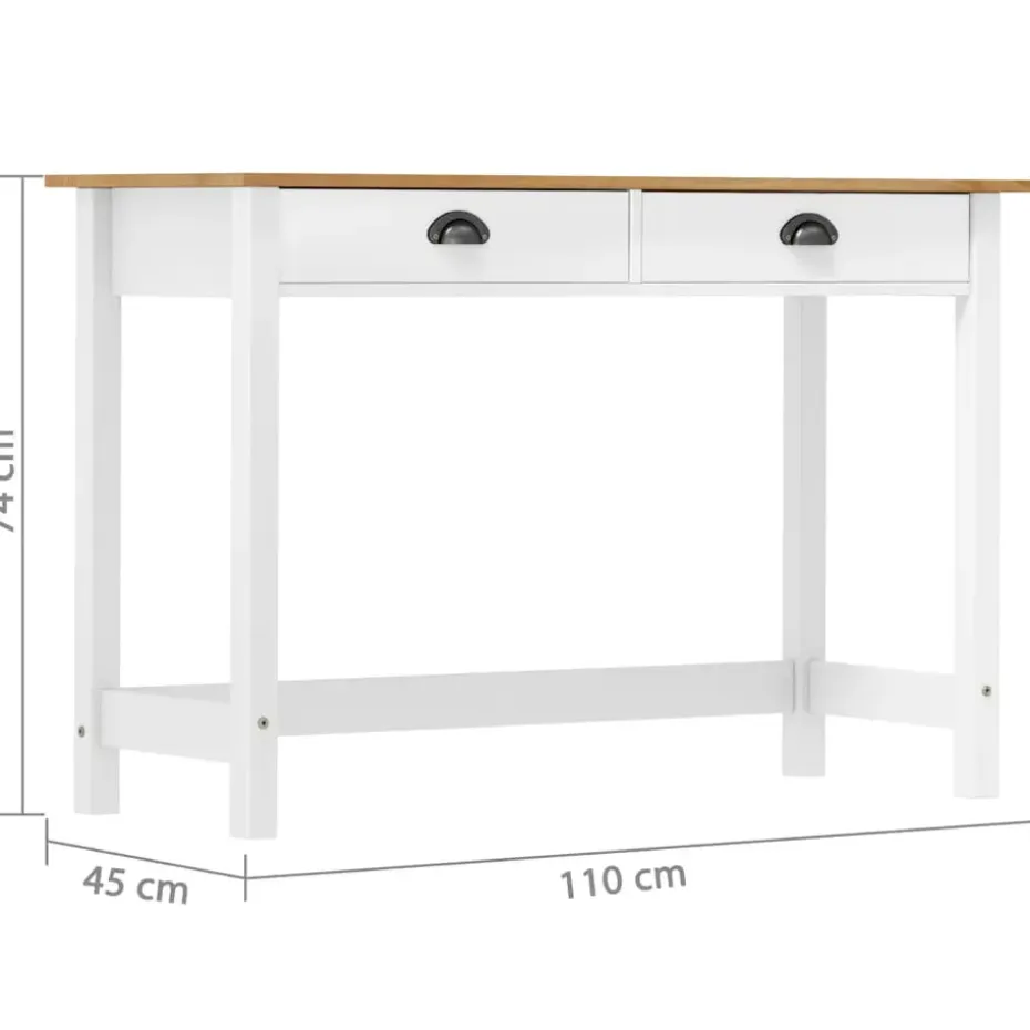 vidaXL - Wandtafel - Wit - Grenenhout