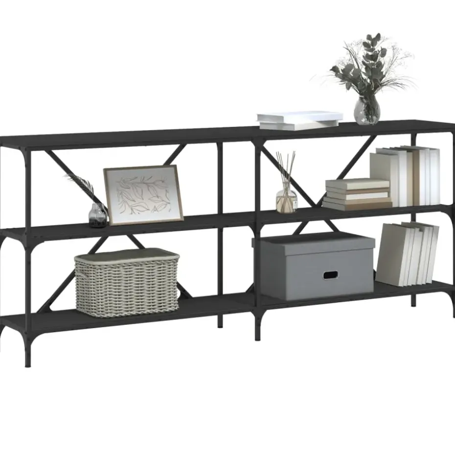 vidaXL - Wandtafel - Zwart - Bewerkt hout