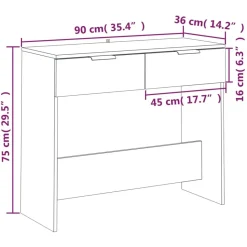 vidaXL - Wandtafel - Zwart - Bewerkt hout