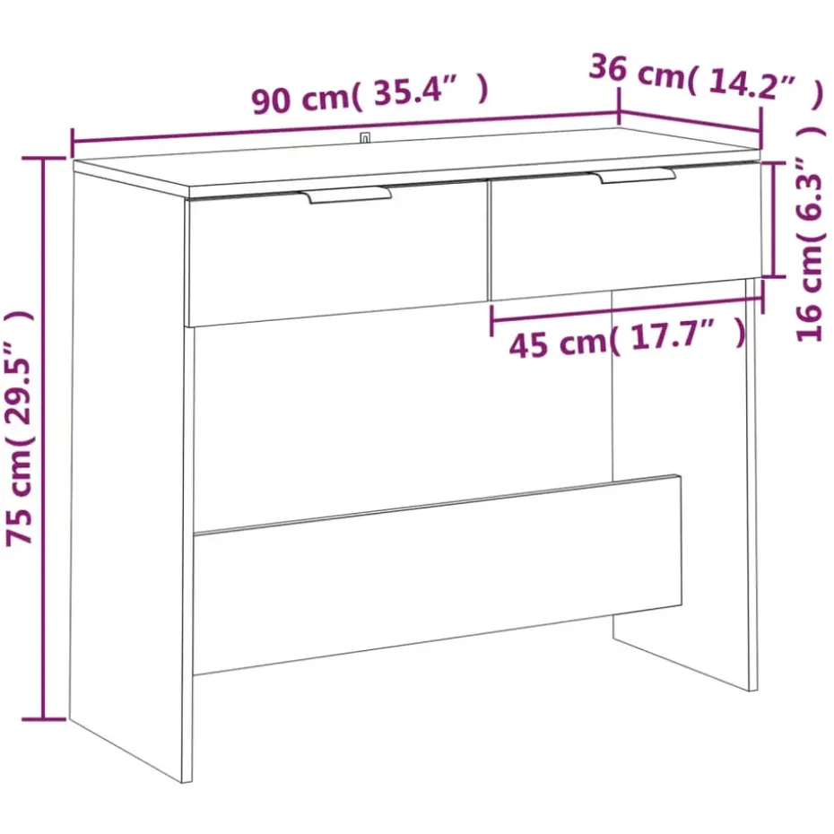 vidaXL - Wandtafel - Zwart - Bewerkt hout