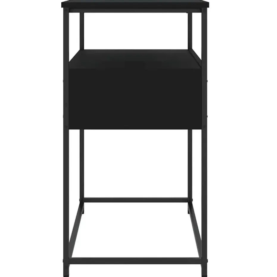vidaXL - Wandtafel met 2 lades - Zwart - Bewerkt hout en metaal - 75x40x75 cm
