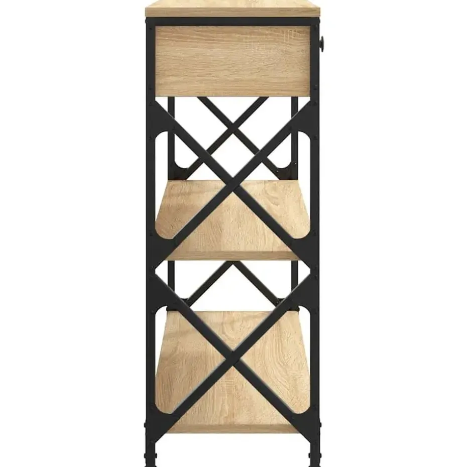 vidaXL - Wandtafel met 2 lades 2 schappen - Sonoma eiken - Hout - 75x28x75 cm