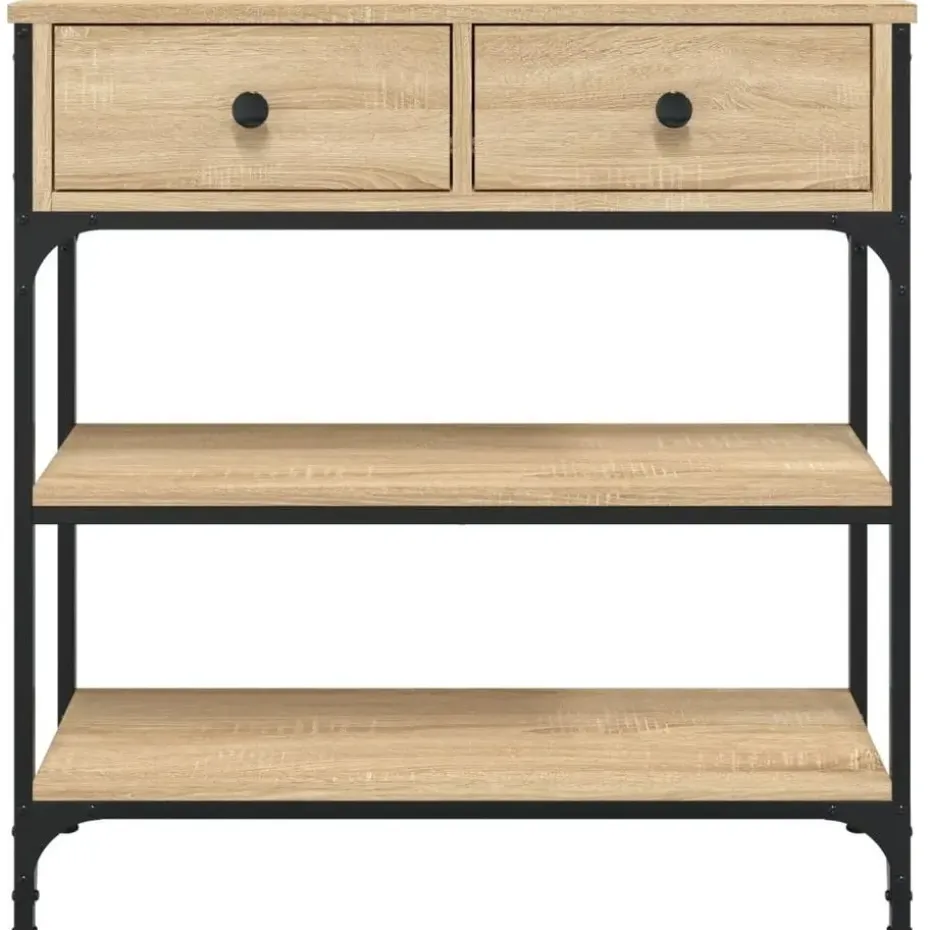 vidaXL - Wandtafel met 2 lades 2 schappen - Sonoma eiken - Hout - 72.5x25x75 cm