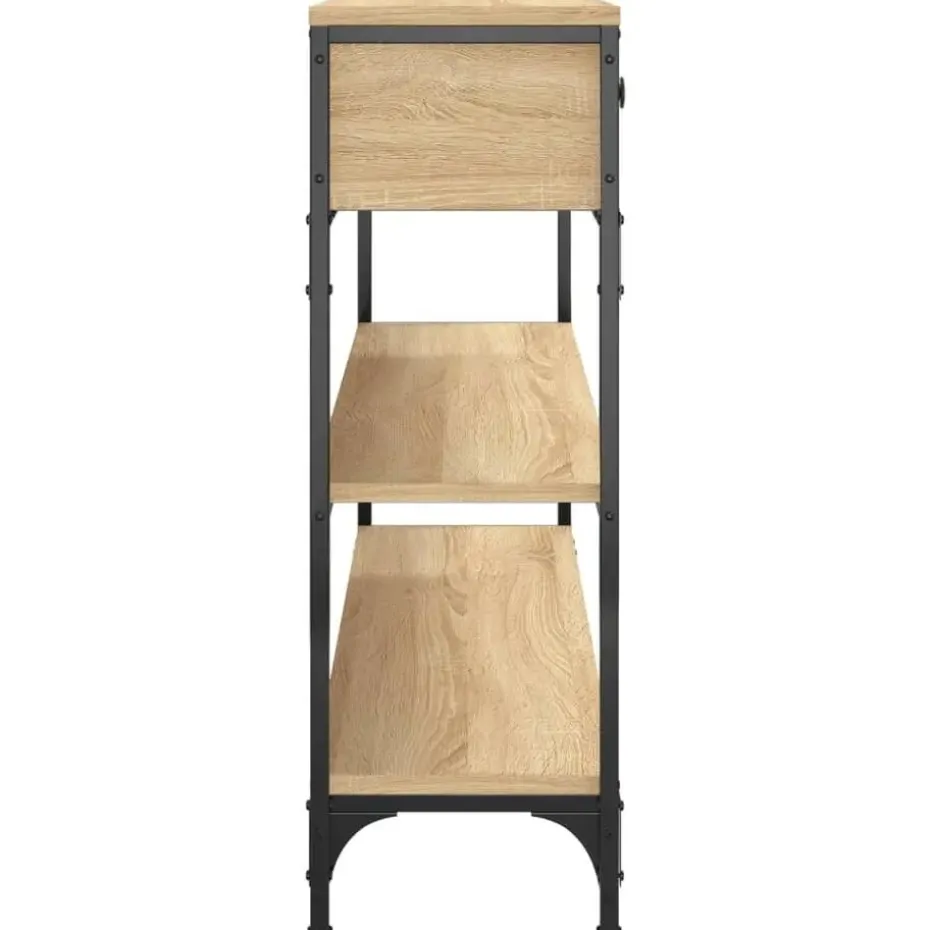 vidaXL - Wandtafel met 2 lades 2 schappen - Sonoma eiken - Hout - 100x25x75 cm