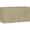 vidaXL - Wastafelkast - Bruin - Bewerkt hout - 90 x 38.5 x 46 cm