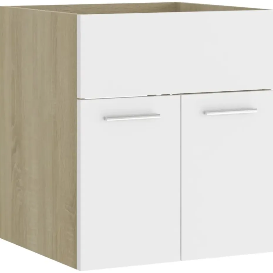 vidaXL - Wastafelkast - Wit - Bewerkt hout - 41 x 38.5 x 46 cm