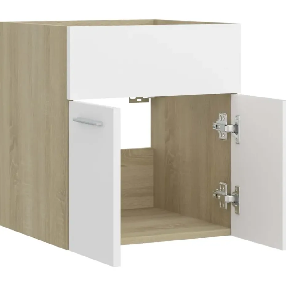 vidaXL - Wastafelkast - Wit - Bewerkt hout - 41 x 38.5 x 46 cm