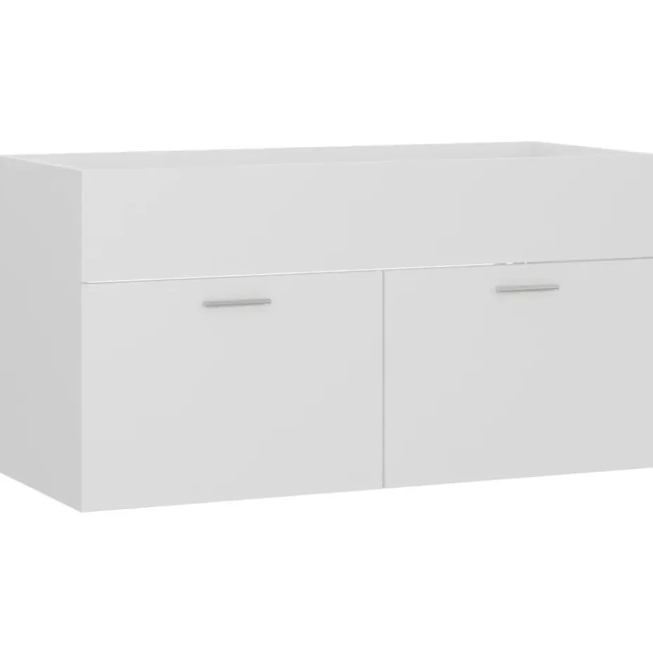 vidaXL - Wastafelkast - Wit - Bewerkt hout - 90 x 38.5 x 46 cm