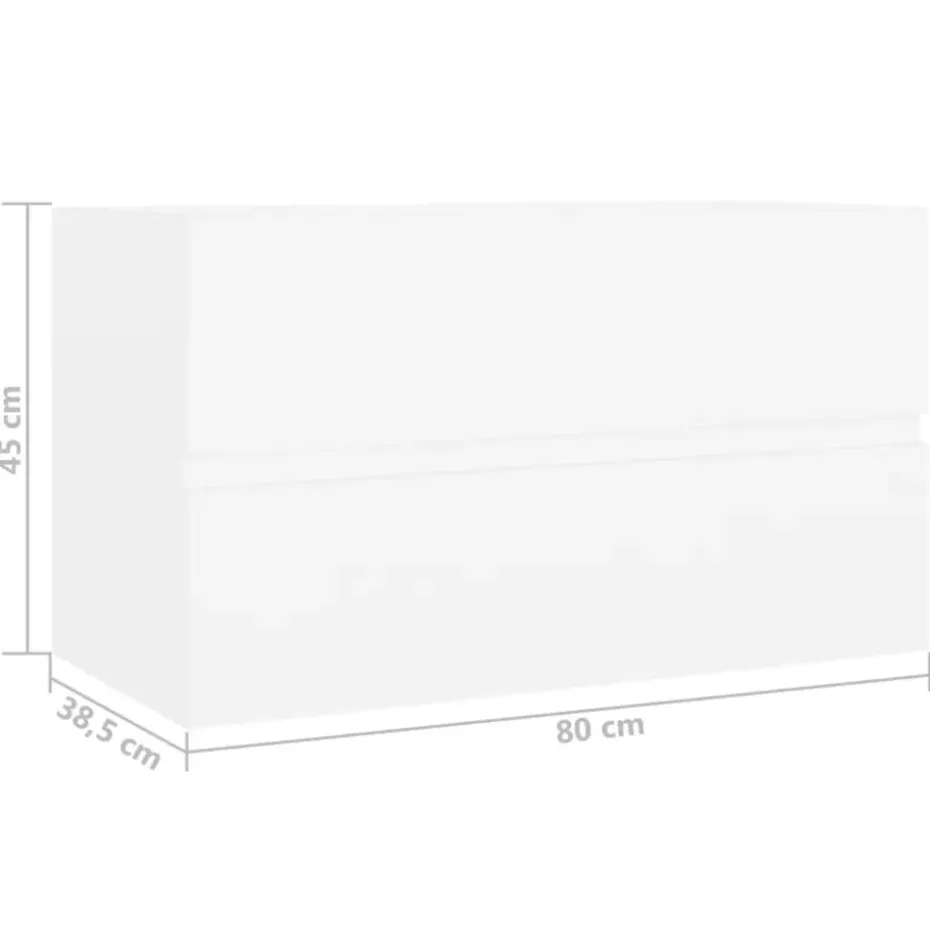 vidaXL - Wastafelkast - Wit - Bewerkt hout - 80 x 38.5 x 45 cm