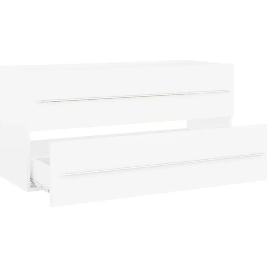 vidaXL - Wastafelkast - Wit - Bewerkt hout - 100 x 38.5 x 48 cm