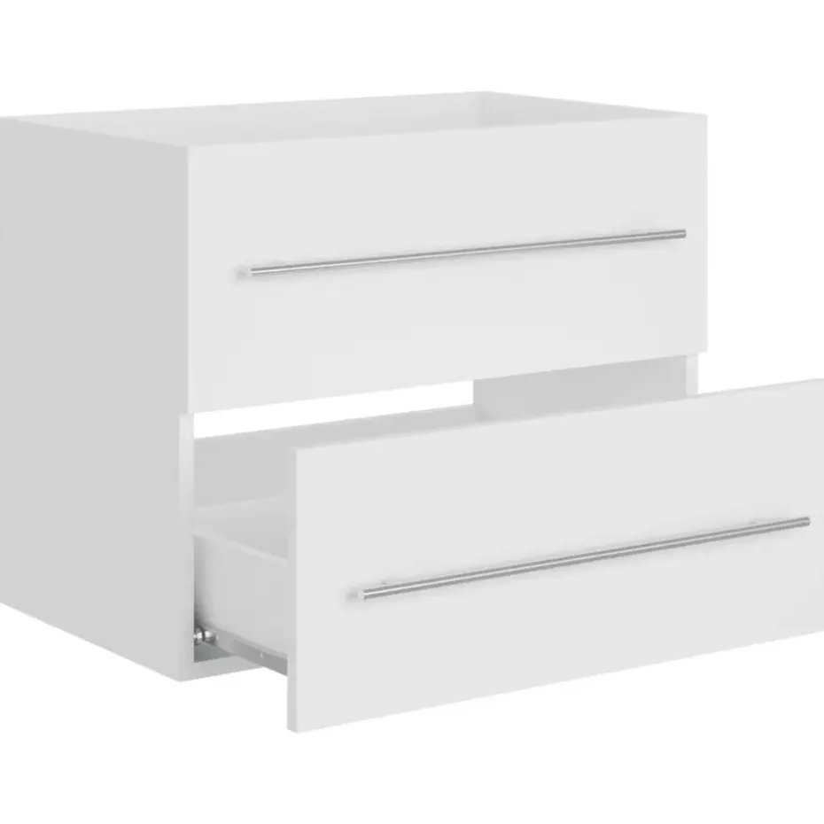 vidaXL - Wastafelkast - Wit - Bewerkt hout - 60 x 38.5 x 48 cm