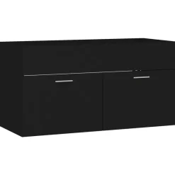 vidaXL - Wastafelkast - Zwart - Bewerkt hout - 90 x 38.5 x 46 cm