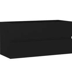 vidaXL - Wastafelkast - Zwart - Bewerkt hout - 90 x 38.5 x 45 cm