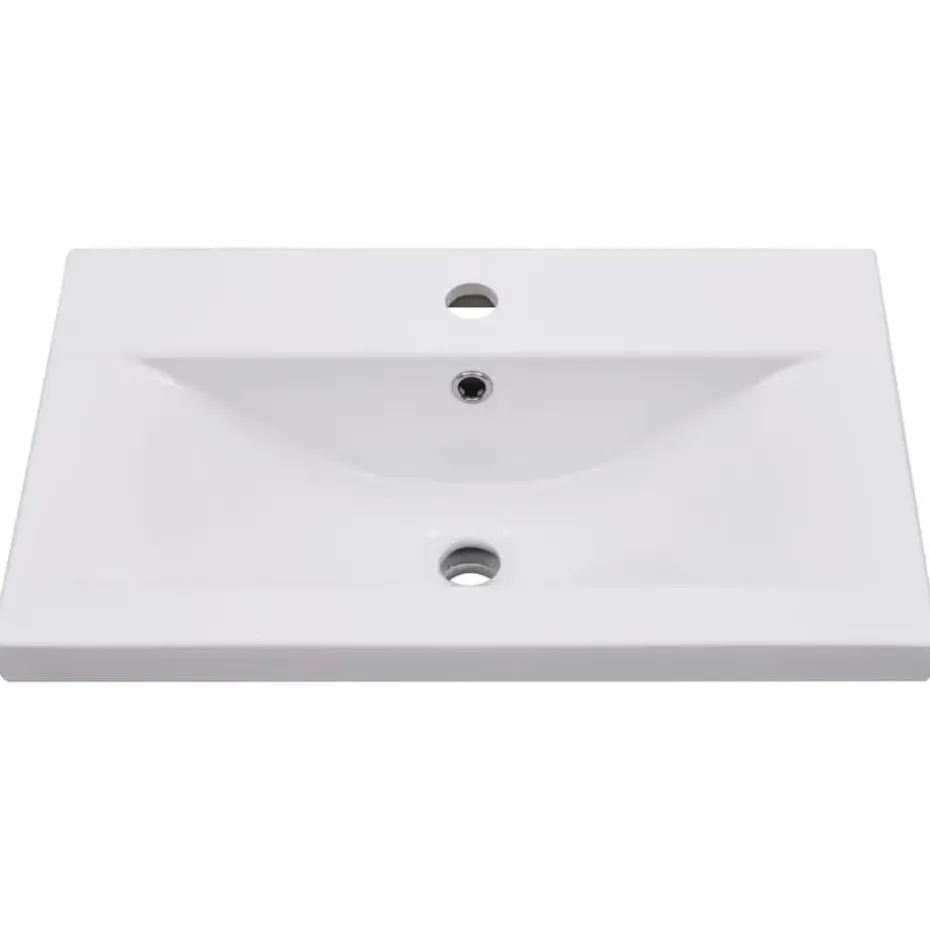 vidaXL - Wastafelkast En Wastafel - Zwart - Bewerkt hout - 60 x 38.5 x 46 cm