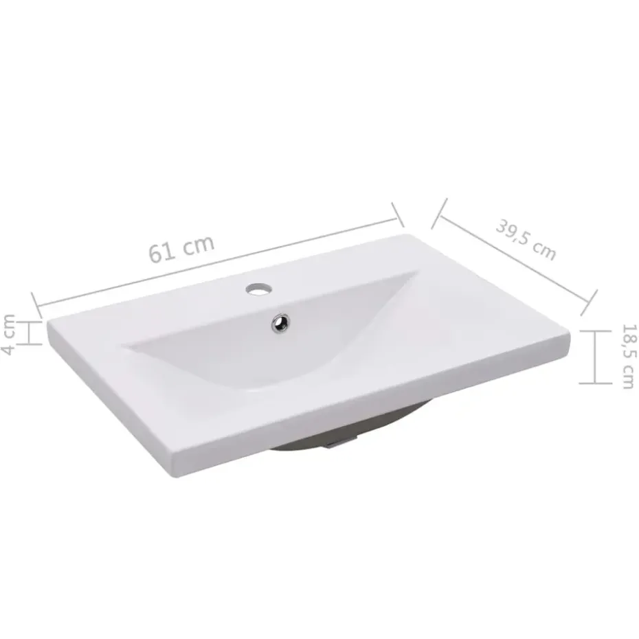 vidaXL - Wastafelkast En Wastafel - Zwart - Bewerkt hout - 60 x 38.5 x 46 cm