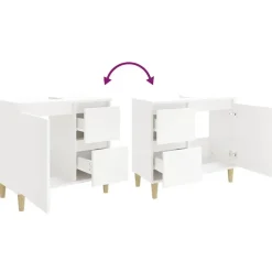 vidaXL - Wastafelonderkast met 1 deur 2 lades - Wit - Hout - 65x33x60 cm
