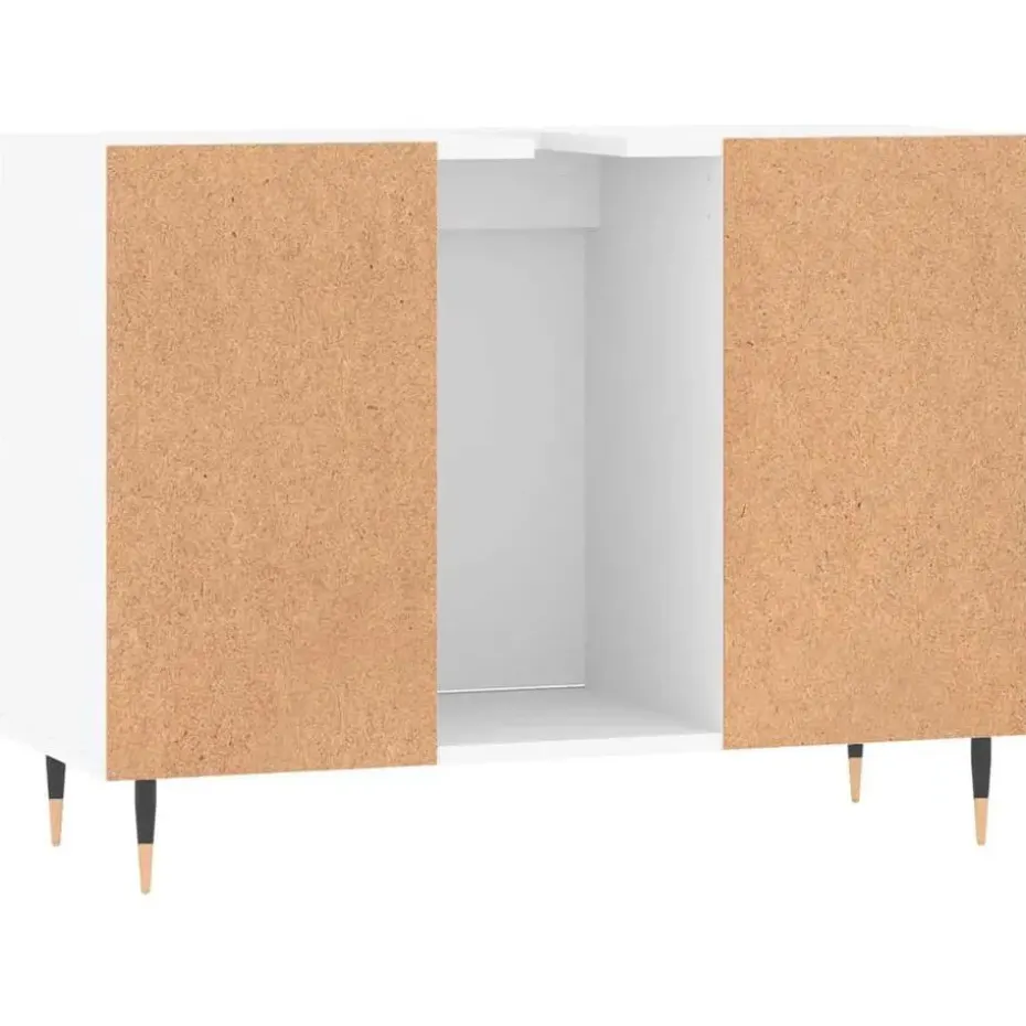 vidaXL - Wit Wastafelonderkast - 1 deur 4 lades - Bewerkt hout - 80x33x60 cm