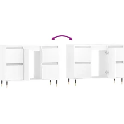 vidaXL - Wit Wastafelonderkast - 1 deur 4 lades - Bewerkt hout - 80x33x60 cm