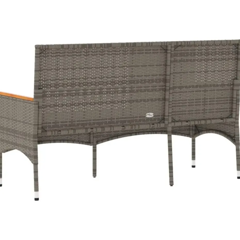 vidaXL - 3-zits Tuinbank met kussens - Grijs poly rattan - 140x54x85 cm