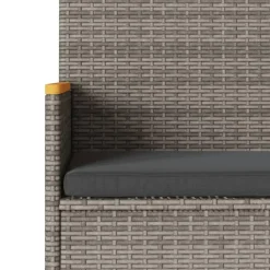 vidaXL - 3-zits Tuinbank met kussens - Grijs poly rattan - 140x54x85 cm