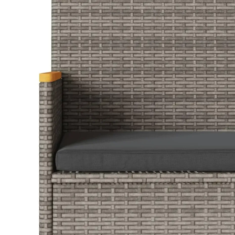 vidaXL - 3-zits Tuinbank met kussens - Grijs poly rattan - 140x54x85 cm