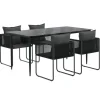 vidaXL - 4-zits Tuinset met kussens - Zwart PE rattan en staal - 160x80 cm