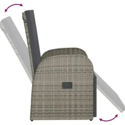 vidaXL - Zitstoel - Grijs - Poly rattan