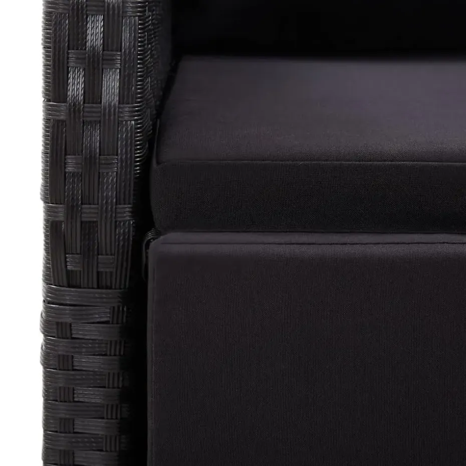 vidaXL - Zitstoel - Zwart - Poly rattan