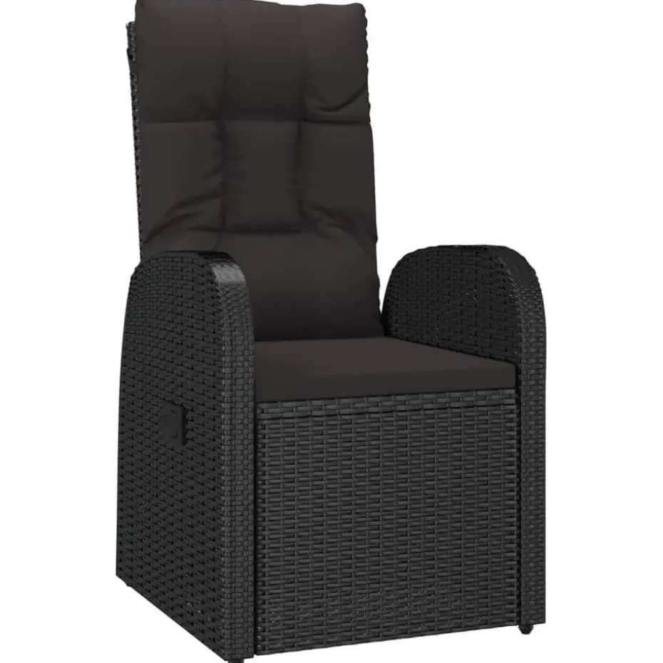 vidaXL - Zitstoel - Zwart - Poly rattan - 2 stuks