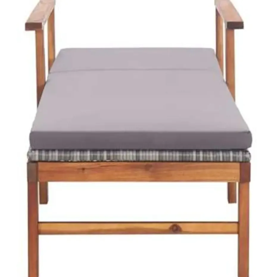 vidaXL - Zonnebed - Grijs - Poly rattan