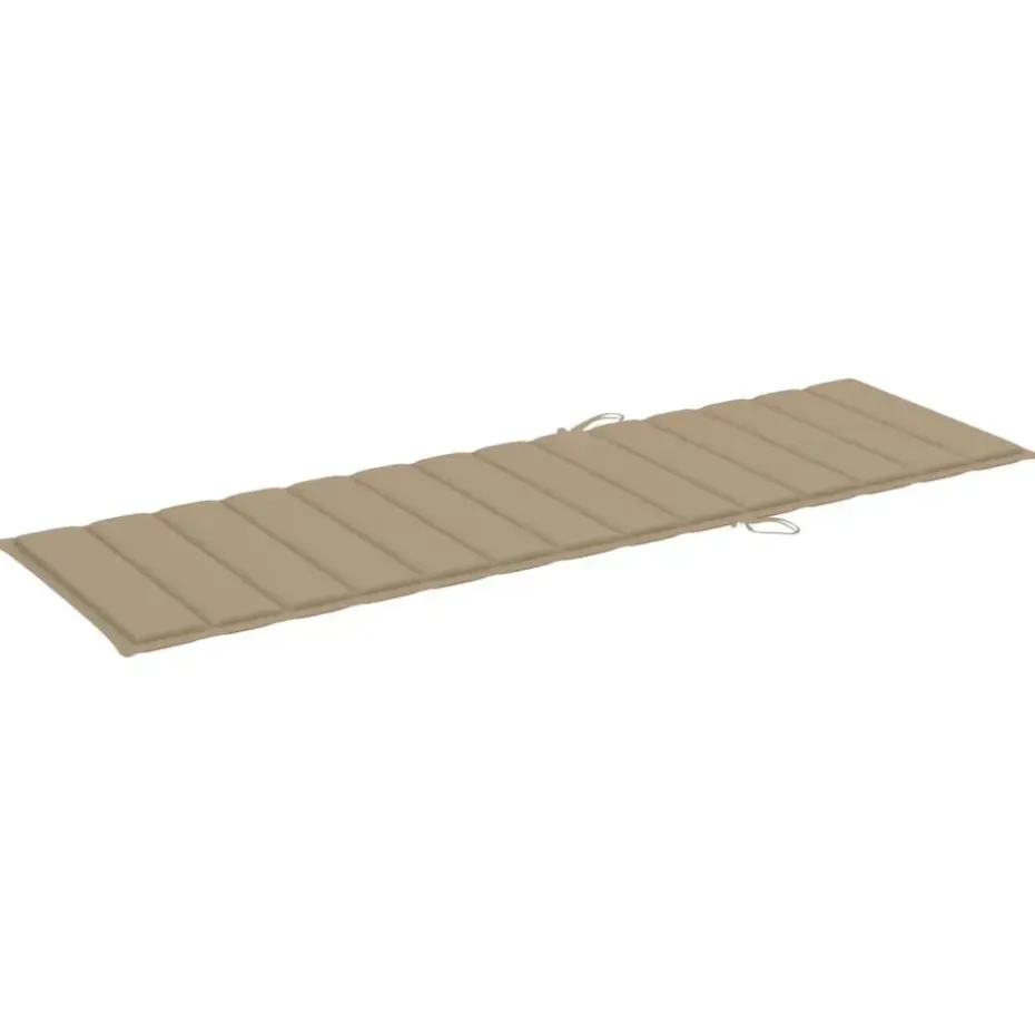 vidaXL - Zonnestoel - Beige - Grenenhout