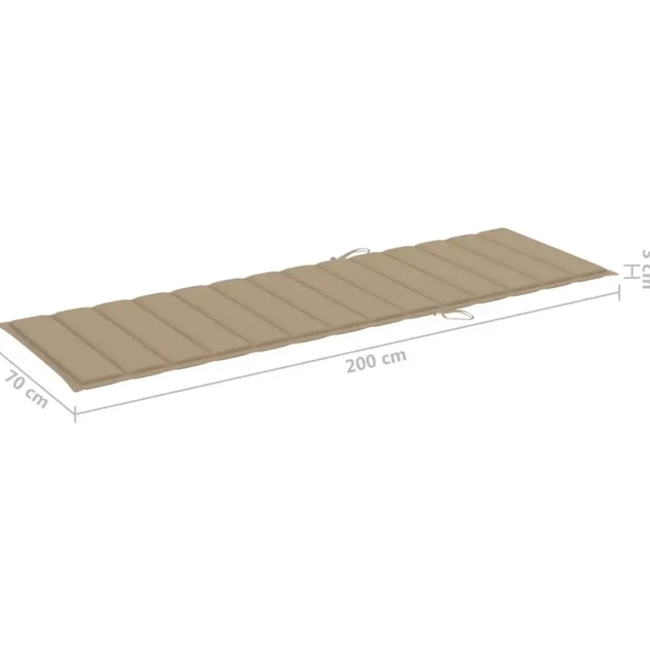vidaXL - Zonnestoel - Beige - Grenenhout
