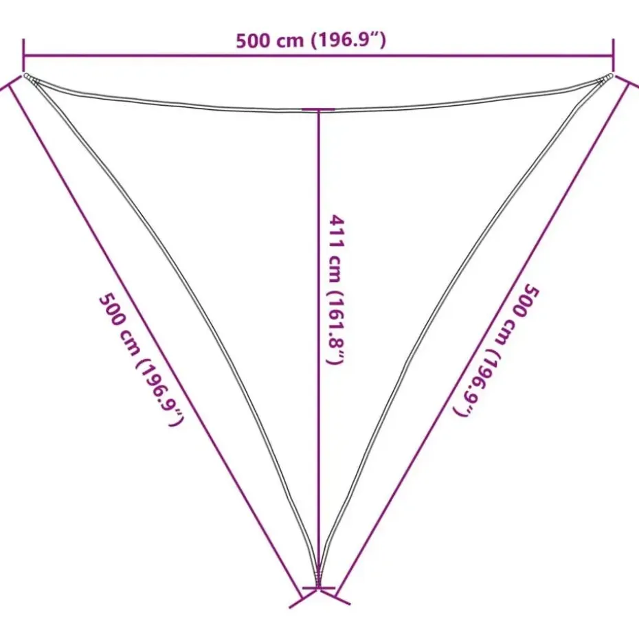 vidaXL - Zonnezeil - Antraciet - 5 x 5 x 5 m