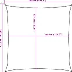 vidaXL - Zonnezeil - Antraciet - 3.6 x 3.6 m