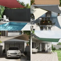 vidaXL - Zonnezeil - Bruin - 5 x 5 x 5 m