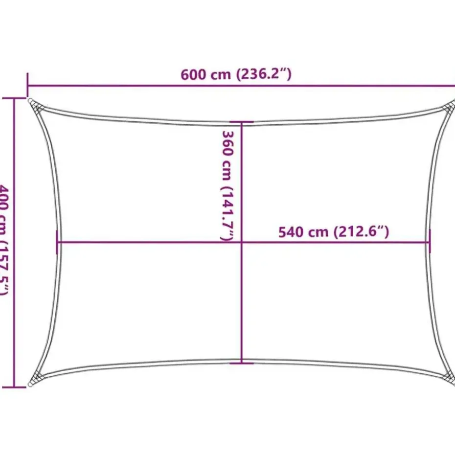 vidaXL - Zonnezeil - Crème - 4 x 6 m