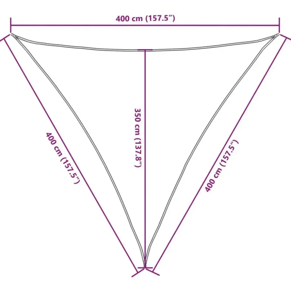 vidaXL - Zonnezeil - Zwart - 4 x 4 x 4 m