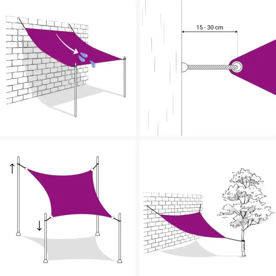 vidaXL - Zonnezeil - Zwart - 4.5 x 4.5 x 4.5 m