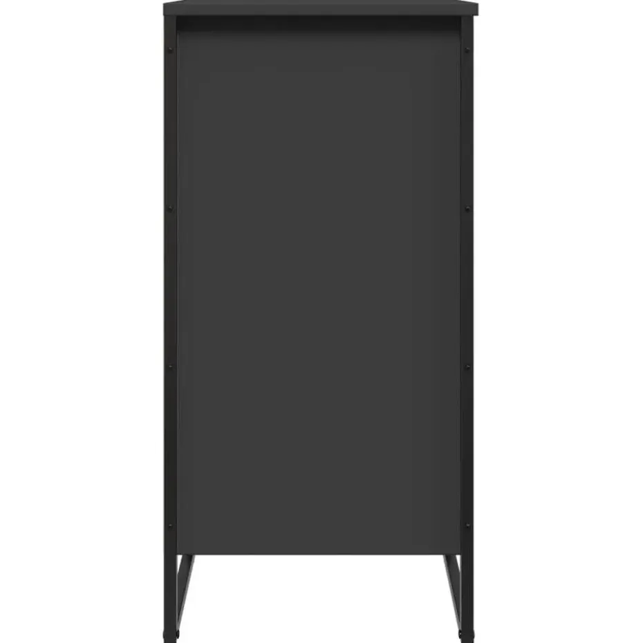 vidaXL - Zwart Schoenenkast met 4 vakken - Bewerkt hout en metaal - 80x38x78 cm